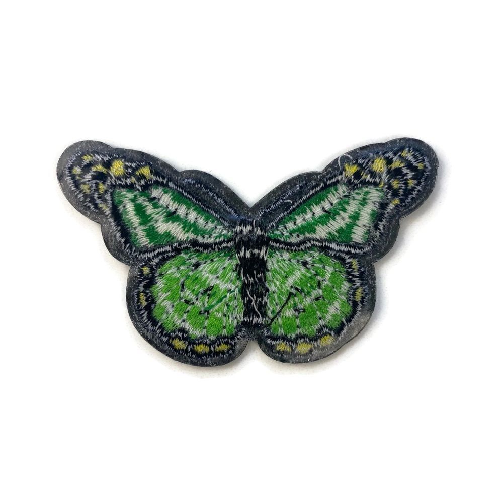 Green Butterfly Embroidered Patch - Picture 2 of 3